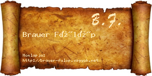 Brauer Fülöp névjegykártya